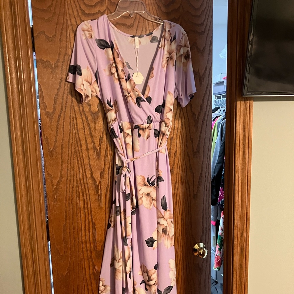 pink blush maternity maxi spring dress 3x